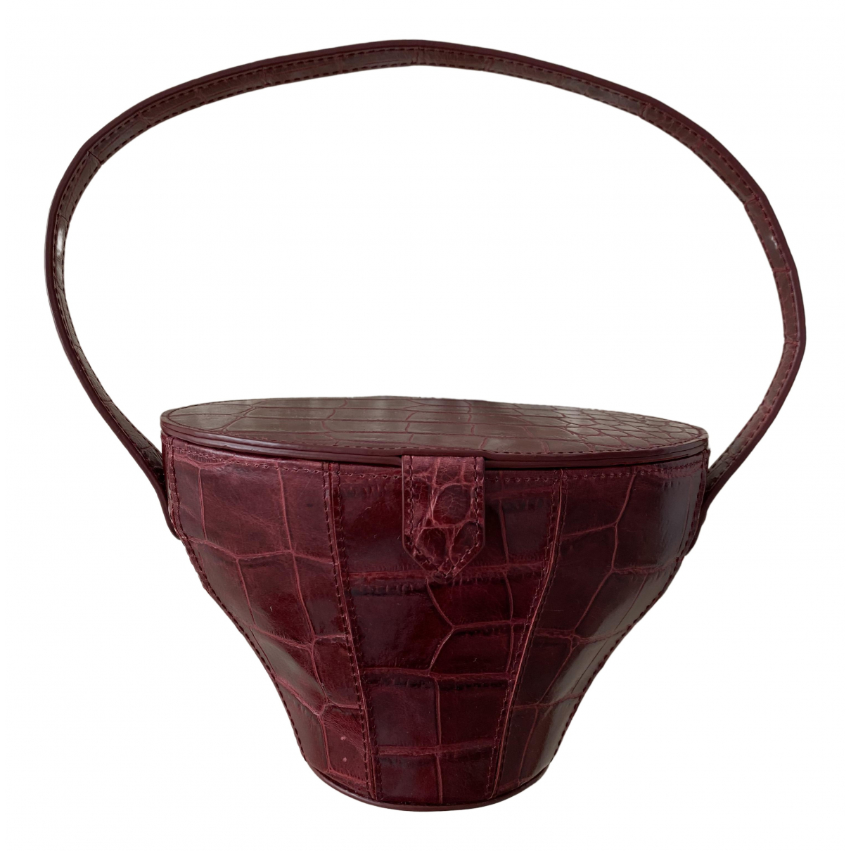 Alice leather bag Staud Burgundy in 
